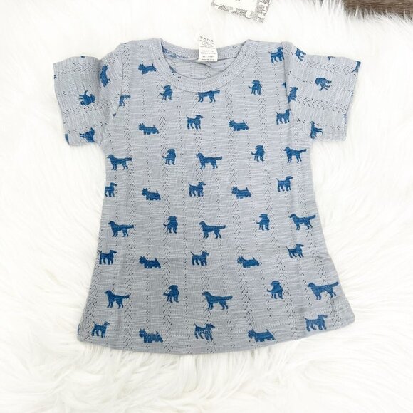 Kate Quinn Baby 12-18 Months Dog Short Sleeve Classic Round Neck Tee Pointelle - Picture 1 of 5